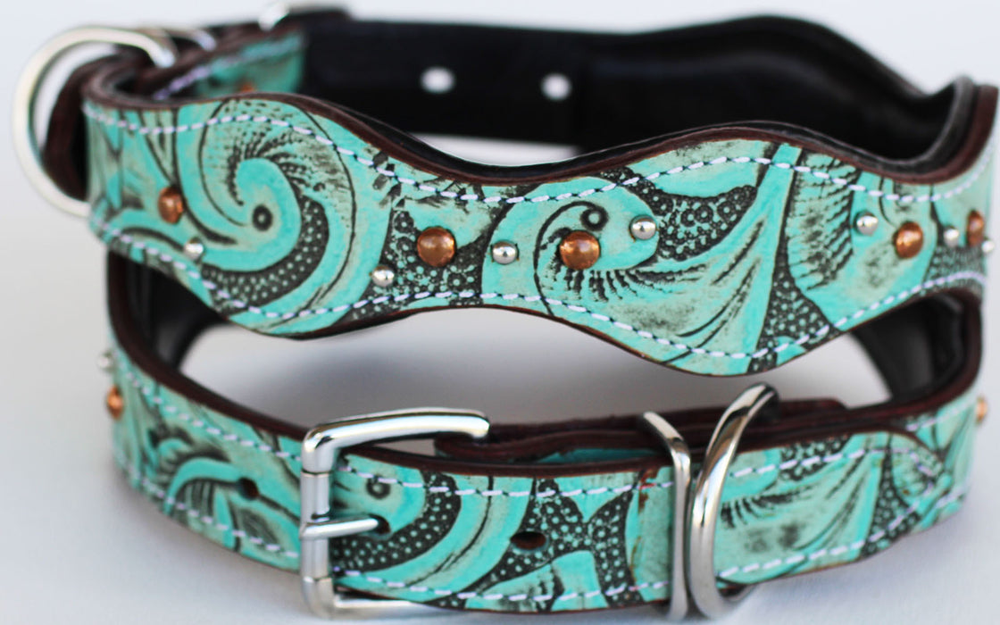 Dog Puppy Collar Genuine Cow Leather Padded Canine  60111