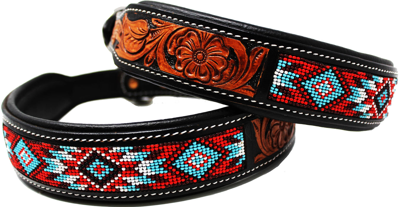Dog Puppy Collar Genuine Cow Leather Padded Canine  60151
