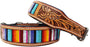 Dog Puppy Serape Beaded Genuine Padded Leather Collar 60191