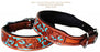 Small 13''- 17''  Dog Puppy Collar Hand Tooled and Painted Cow Leather Western 6047small
