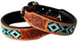 Beaded Dog Puppy Collar Tooled Cow Leather 6054