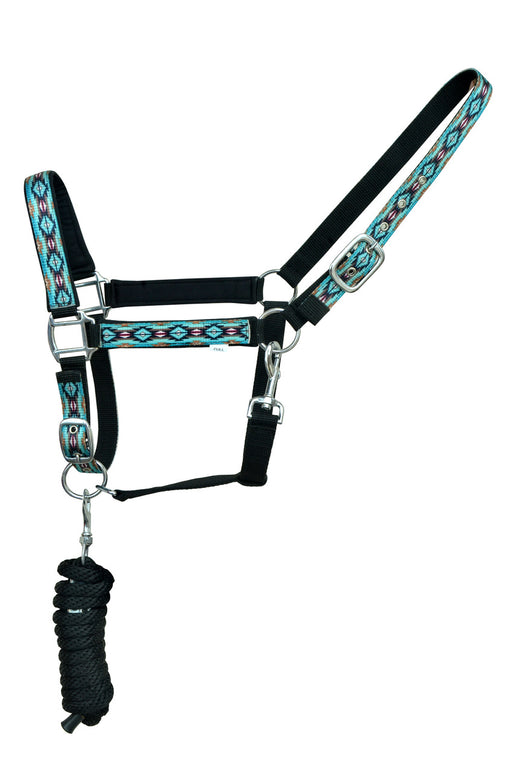 Horse Horse Nylon Aztec Printed Neoprene Comfort Adjustable Halter Lead 606195