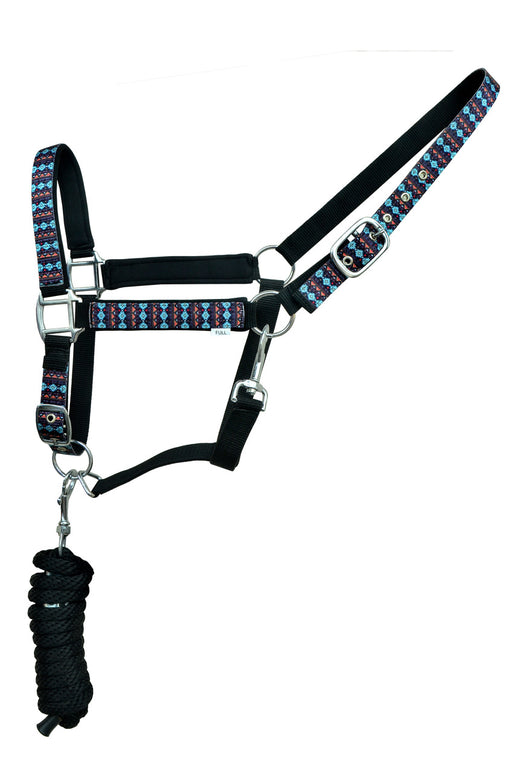 Horse Horse Nylon Aztec Printed Neoprene Comfort Adjustable Halter Lead 606197