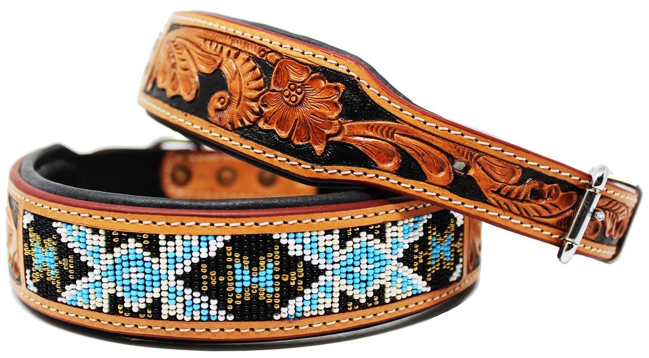 Dog Puppy Collar Cow Leather Adjustable Padded Canine 6062
