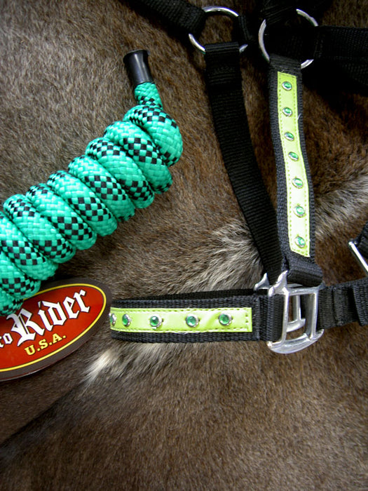 Horse Nylon HALTER Lead Rope Bling Tack Noseband  60621