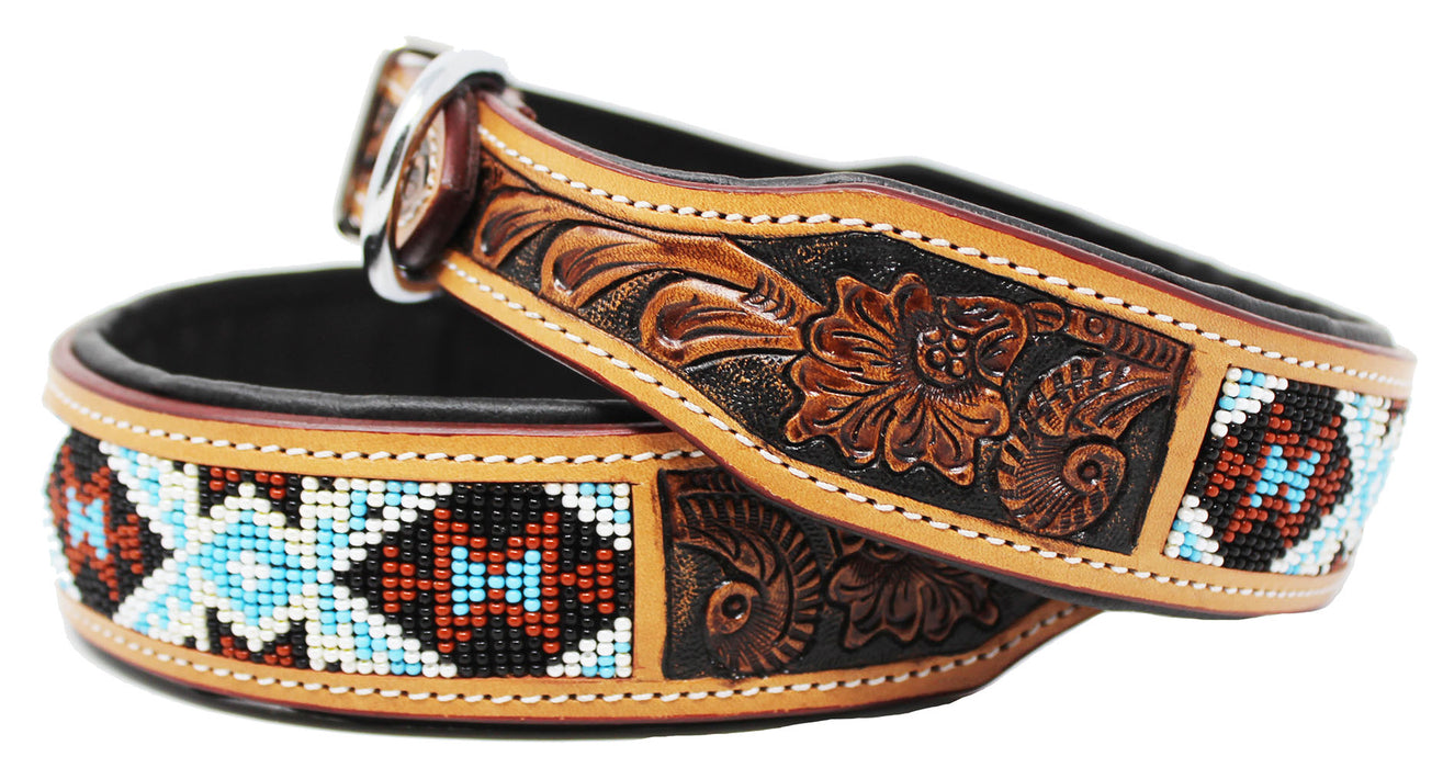 Dog Puppy Collar Cow Leather Adjustable Padded Canine 6065