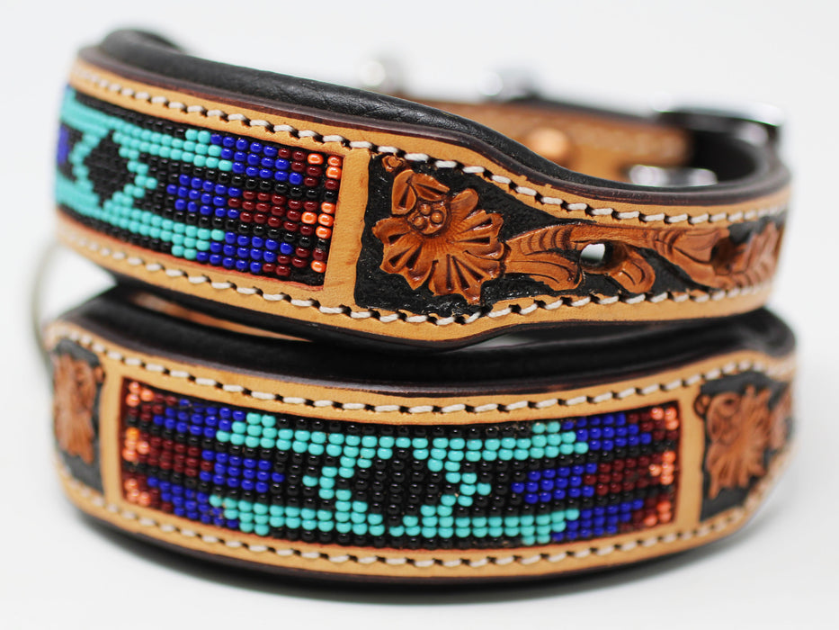 Dog Puppy Collar Genuine Cow Leather Padded Adjustable Padded Canine 6069TL