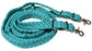 Horse Braided Poly Nylon Roping Western Barrel Reins Tack Turquoise 60753