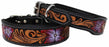 100% Cow Leather Hand-Painted Padded Tooled Carved Dog Collar Purple 60FK13PR