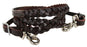 Horse Western Tack 7ft Contest Braided Soft Leather Barrel Rodeo Rein 6640