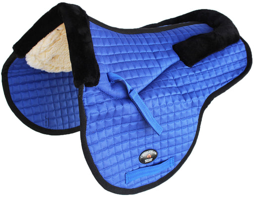 Horse Quilted ENGLISH SADDLE PAD Trail Contour Fleece Lined Blue 72110