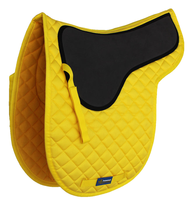 Horse English Saddle Pad Cotton Quilted Trail Contoured Gel Yellow 72135