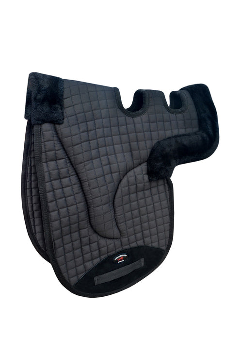 Horse Contoured Fleece Lined Quilted English Saddle Pad Black 72153