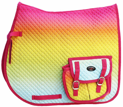 Horse Quilted Aussie English All-Purpose Saddle Pad Ombre w/ Pockets 72158 72158