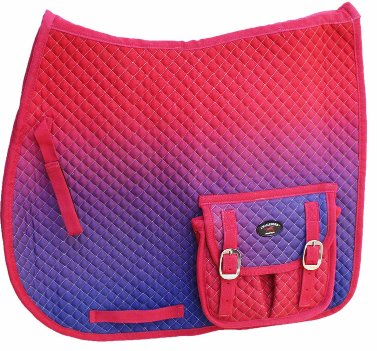 Horse Quilted English All-Purpose  Aussie Trail Saddle Pad Ombre Pockets 72164