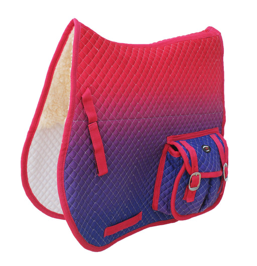 Horse Cotton English Aussie Quilted Fur Padded All-Purpose Saddle Pad Ombre 72165