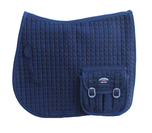 Horse English Quilted All-Purpose Saddle Pad w/ Pockets Navy 7282