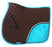 Horse Quilted ENGLISH SADDLE PAD Trail Pleasure Riding Brown Turquoise 72F07