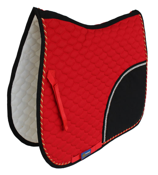 Horse Quilted ENGLISH SADDLE PAD Tack Trail Riding Red Black 72F11