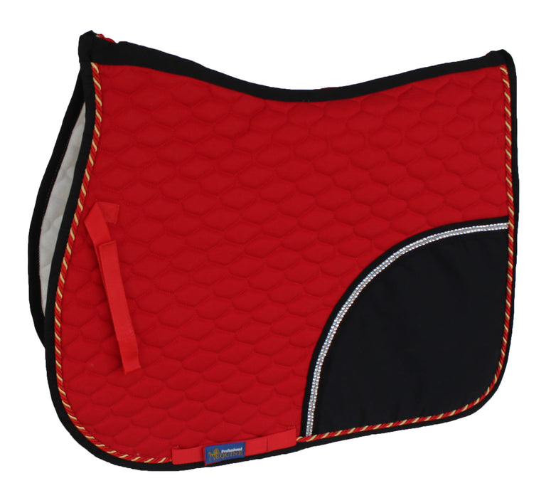 Horse Quilted ENGLISH SADDLE PAD Tack Trail Riding Red Black 72F11
