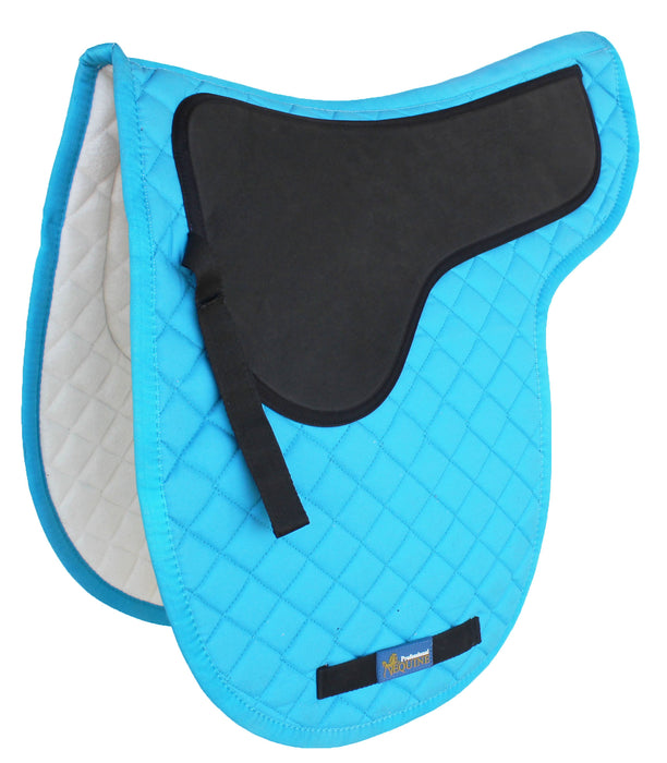 HORSE Quilted ENGLISH Jumping SADDLE Pad CONTOURED Gel Riding Turquoise 72F16TR