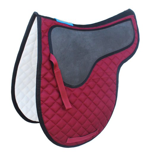 Horse Cotton Quilted ENGLISH SADDLE PAD Trail Contoured Gel Burgundy 72F25