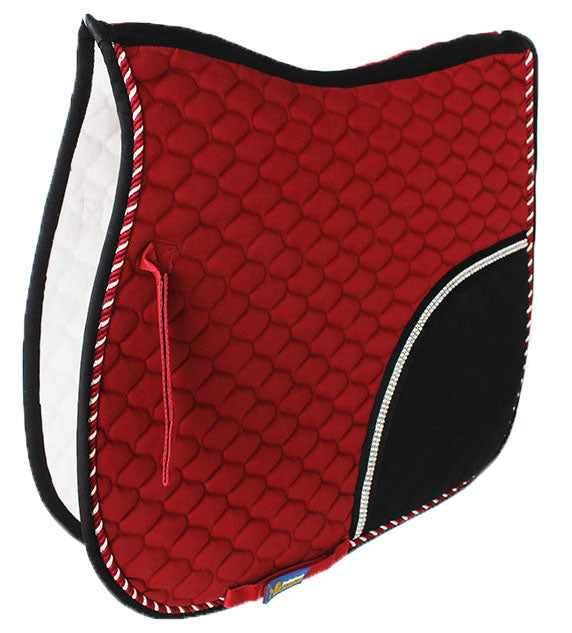Horse Cotton All Purpose Show Quilted ENGLISH SADDLE PAD Trail Burgundy 72F31