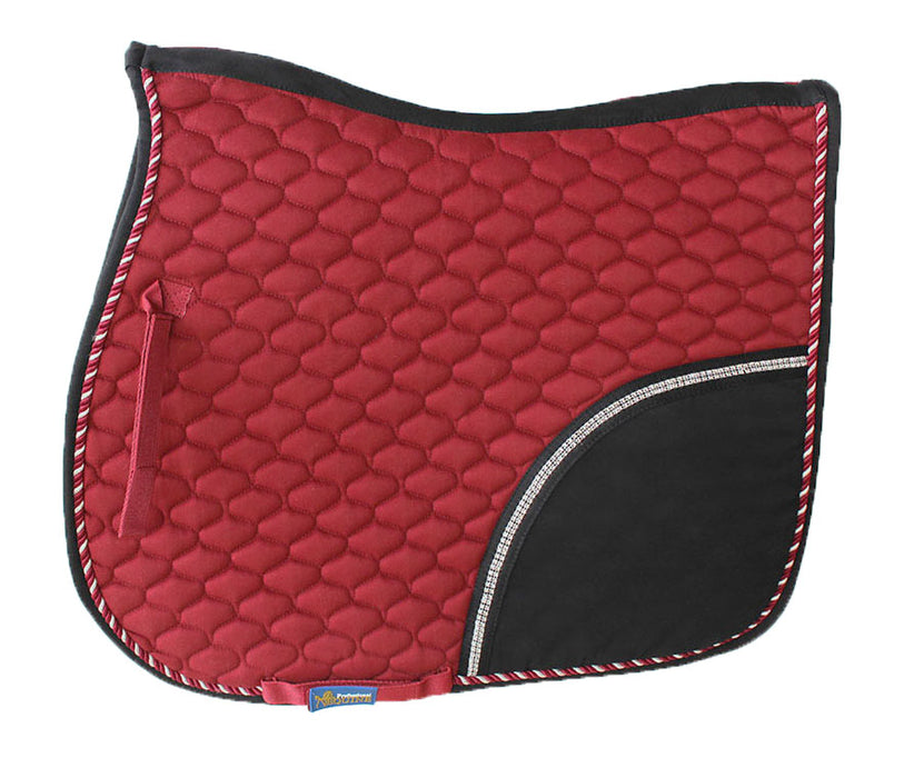Horse Cotton All Purpose Show Quilted ENGLISH SADDLE PAD Trail Burgundy 72F31