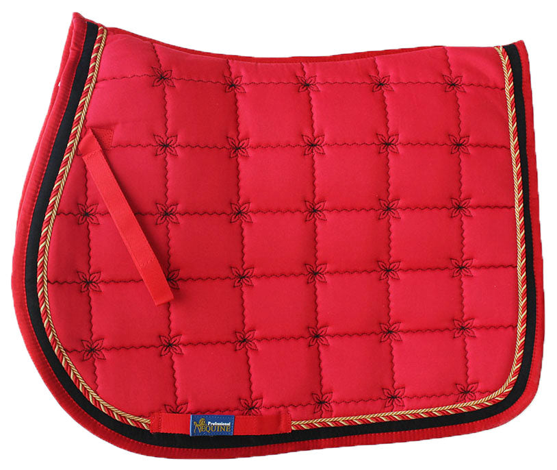 Horse Cotton Quilted All Purpose ENGLISH SADDLE PAD Trail Contoured Red 72F34