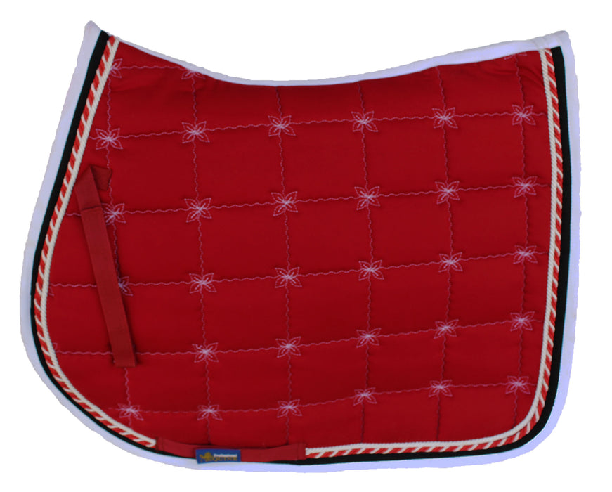 Horse Cotton Quilted All Purpose ENGLISH SADDLE PAD Contoured Burgundy 72F36