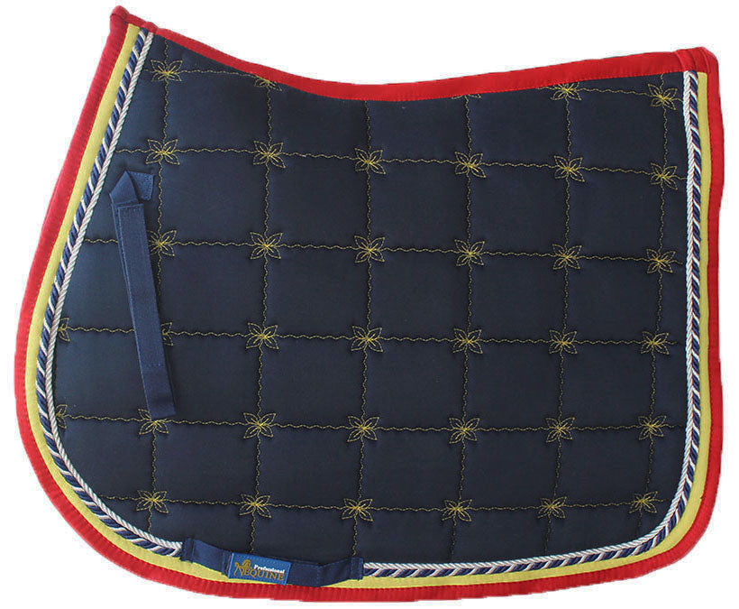 Horse Cotton Quilted All Purpose ENGLISH SADDLE PAD Trail Contoured Navy 72F39