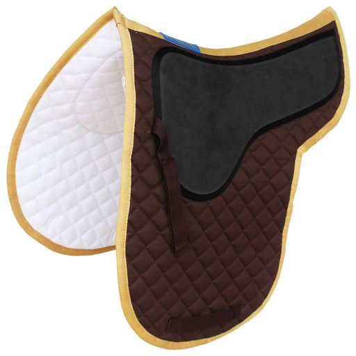 Horse Cotton Quilted Jumping ENGLISH SADDLE PAD Trail Contoured Gel Brown 72F46