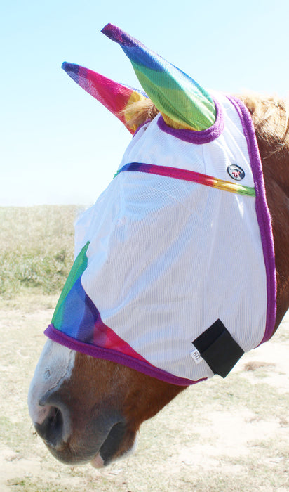 Horse Airflow Mesh Summer  FlyMask With Ears Rainbow 73207C