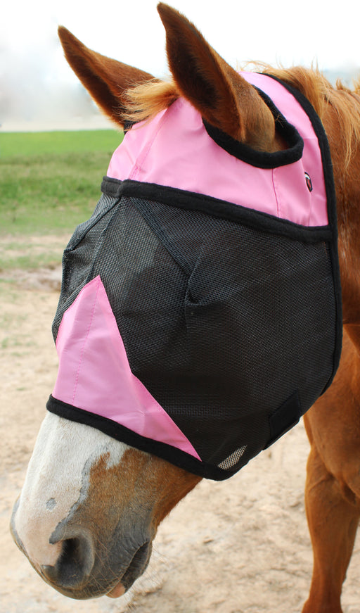Horse Airflow Mesh Summer Fly Mask Without Ears Pink 73268