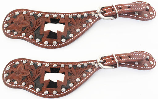 Horse Western Riding Cowboy Boots Leather Spur Straps Tack  74105