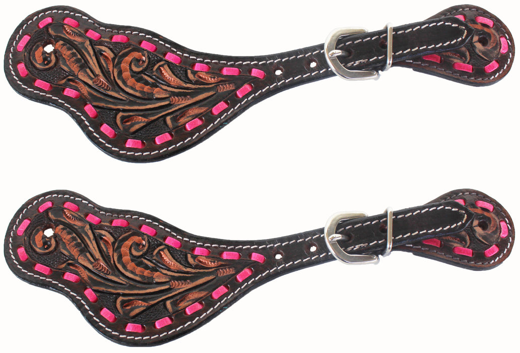 Western Riding Cowboy Boots Leather Spur Straps Tack 74SS01