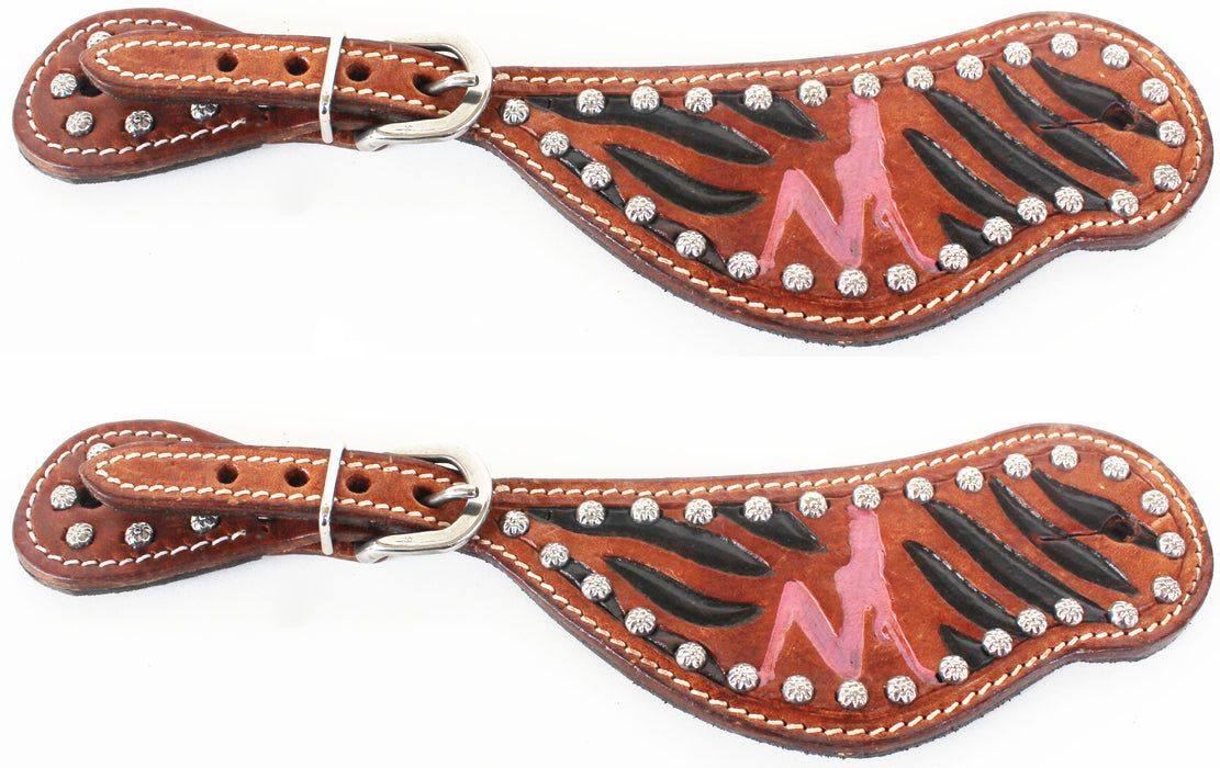 Horse Western Riding Cowboy Boots Leather Spur Straps Tack  7424