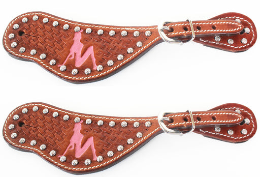 Horse Western Riding Cowboy Boots Leather Spur Straps Tack  7425