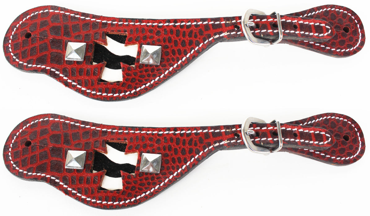 Horse Western Riding Cowboy Boots Leather Spur Straps Tack  7437