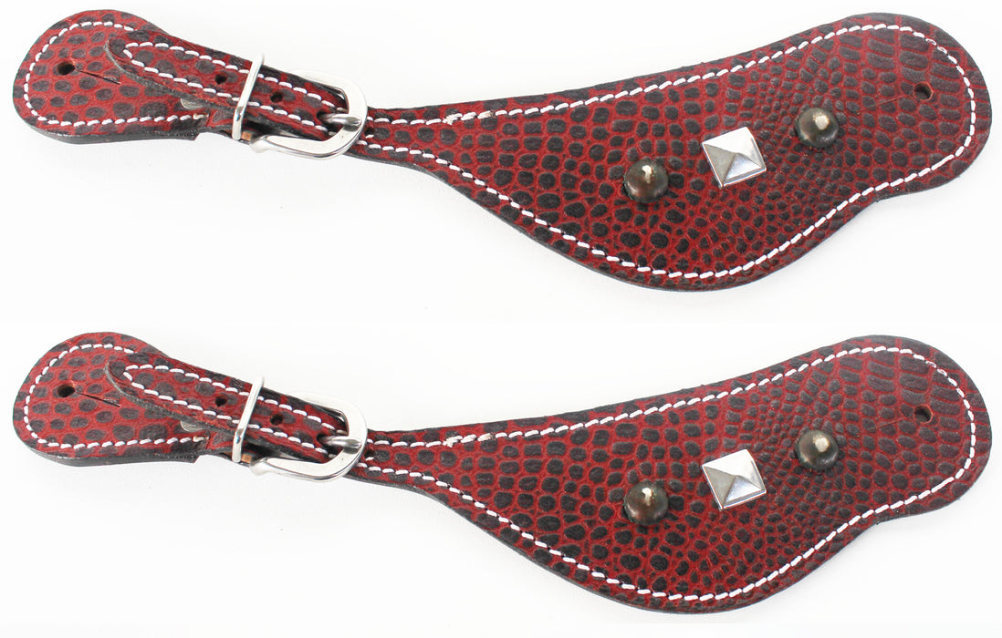Horse Western Riding Cowboy Boots Leather Spur Straps Tack  7438