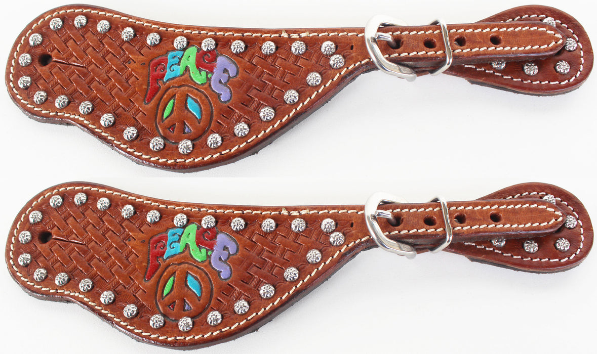 Horse Western Riding Cowboy Boots Leather Spur Straps Tack  7465