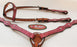 Horse Western Riding Leather Bridle Headstall Breast Collar Tack Pink Rodeo 7606