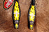 Horse Show Bridle Western Leather Headstall Tack Pink Yellow Cross  76165HA