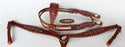 Horse Western Riding Leather Bridle Headstall Breast Collar Tack Pink 7621