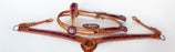Horse Western Riding Leather Bridle Headstall Breast Collar Tack Pink 7625
