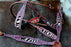 Horse Western Riding Leather Bridle Headstall Breast Collar Tack Pink 7667
