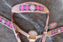 Horse Tack Bridle Headstall Breast Collar Western Leather Pink Bling 76SP001HBB