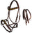 Horse Western Leather Tack Beaded Bitless Sidepull Bridle Reins Brown 77RS24BR