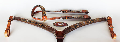 Horse Show Saddle Tack Rodeo Bridle Western Leather Headstall Breast Collar 7803