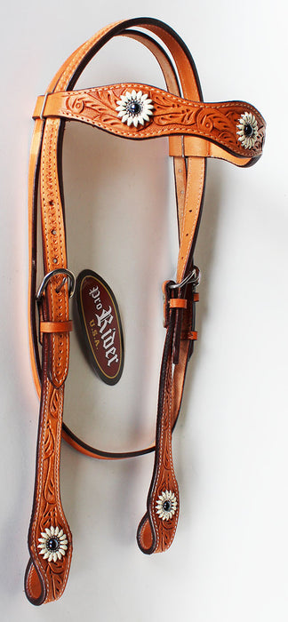 Equine Horse Show Saddle Tack Bridle Western Leather Headstall Browband 7807